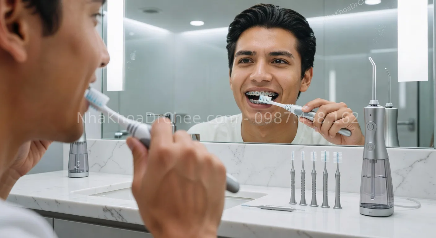 vệ sinh răng khi đeo mắc cài